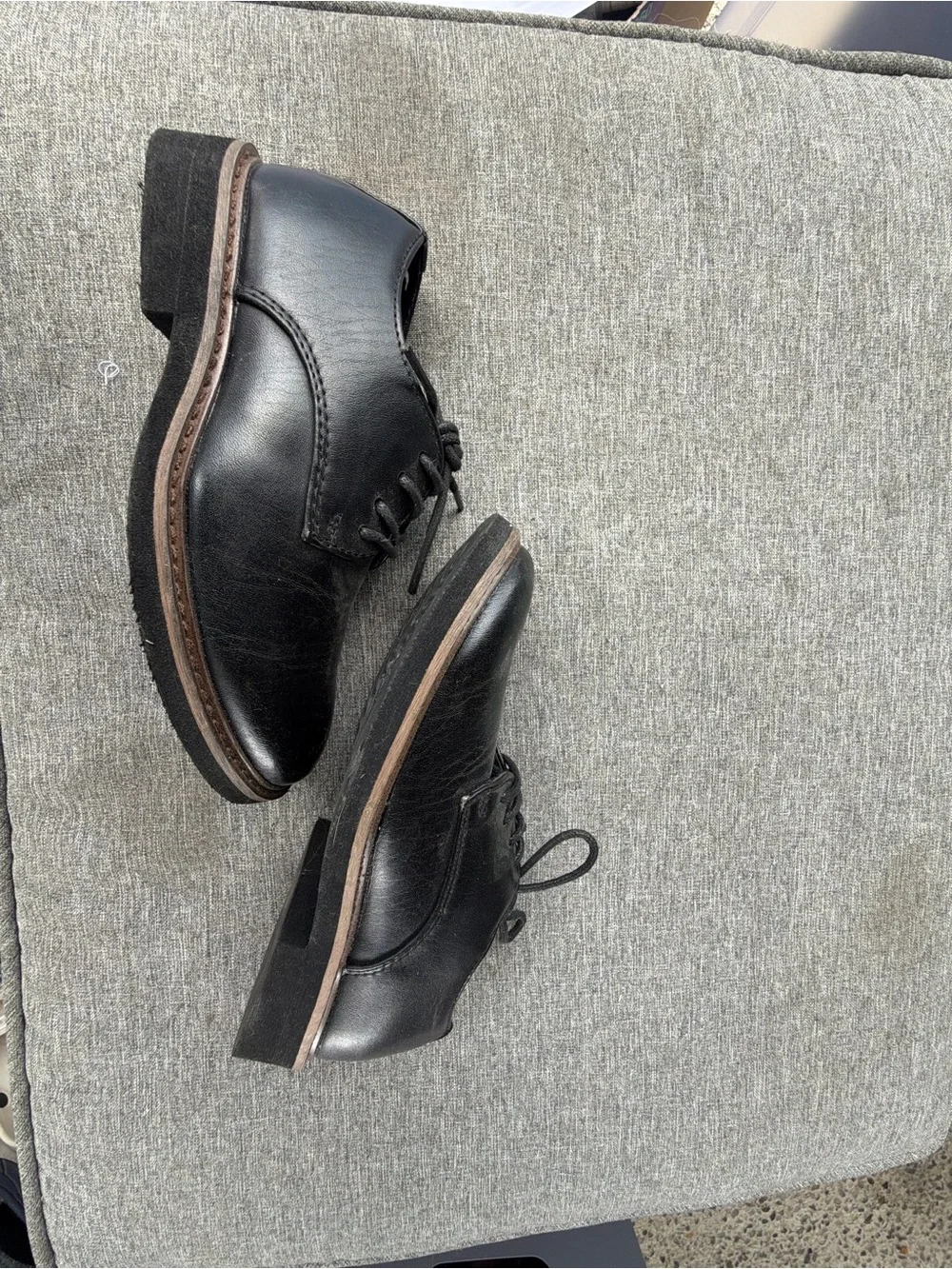 Boys toddler 12y 12m Black Leather Lace-Up Dress Shoes